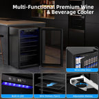 Antarctic Star Beverage Refrigerator Cooler 68 Can, Mini Fridge with Glass Door for Beer Drinks Wine,Freestanding Small Fridge with Electronic Temperature Control for Home and Bar,1.7 cu.ft
