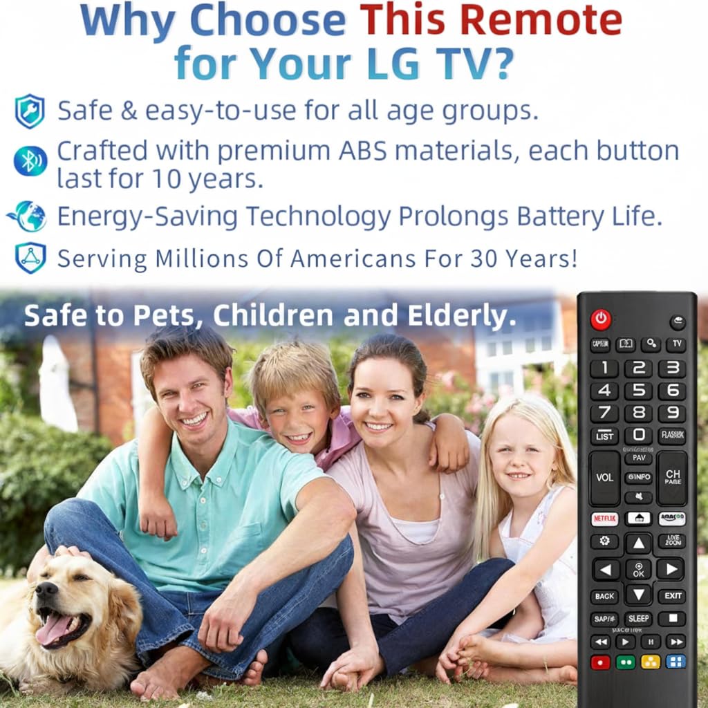 Rechargeable TV Remote for Samsung Smart TVs, Replacement for All 2019-2026 Samsung TV Remote Control with Voice Control. USB-C Fast Charging. Solar Charging. 2-Year Warranty.