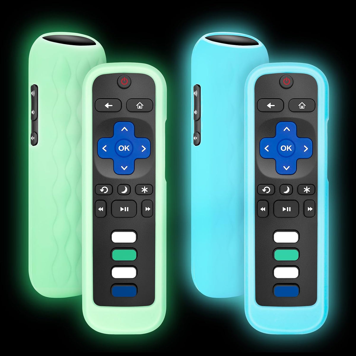 for Roku-Remote-Cover,Glow in The Dark Silicone Protective Case