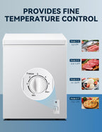 7.0 Cu Ft Chest Freezer - Energy Saving Quiet Top Open Door Mini Freezer Adjustable 6 Thermostat - Compact Small Deep Freezer w/Removable Basket and Defrost Water Drain for Home/Apartment/Garage