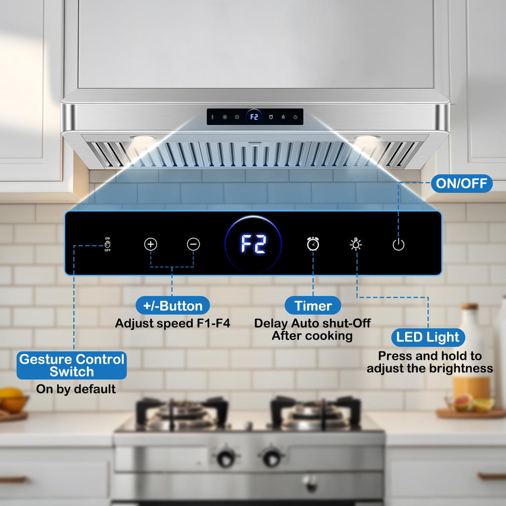 42 inch Range Hood Under Cabinet 1200 CFM Stainless Steel Stove Vent Hoods