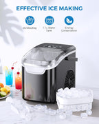 COWSAR Nugget Countertop Ice Maker, Automatic Ice Dispenser, 33 lbs/Day Chewable Pellet Ice Machine with Self-Cleaning & Measured Dispensing, Portable Ice Maker for Home, Kitchen, Office