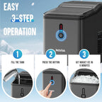 INOVIVA Nugget Ice Makers Countertop – 6 Mins Fast Ice Production, FLASHCHILL™, 26.5 LBS/Day, Self-Cleaning, Compact Portable Design, Ideal for Home, Office & Parties
