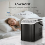 DUMOS Countertop Ice Maker with Handle, Portable Ice Machine