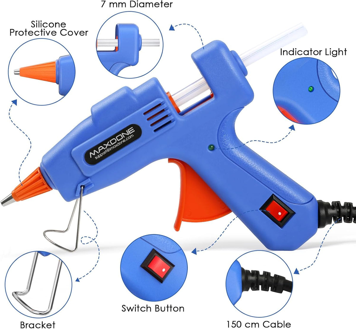 Mini Hot Glue Gun Kit 50W: Mini Glue Gun Fireproof Upgraded Version