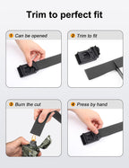 JUKMO Stretch Tactical Belt for Men, Military Work Rigger Hiking 1.5" Elastic Nylon Web Ratchet Quick Release Belt in Gift Box