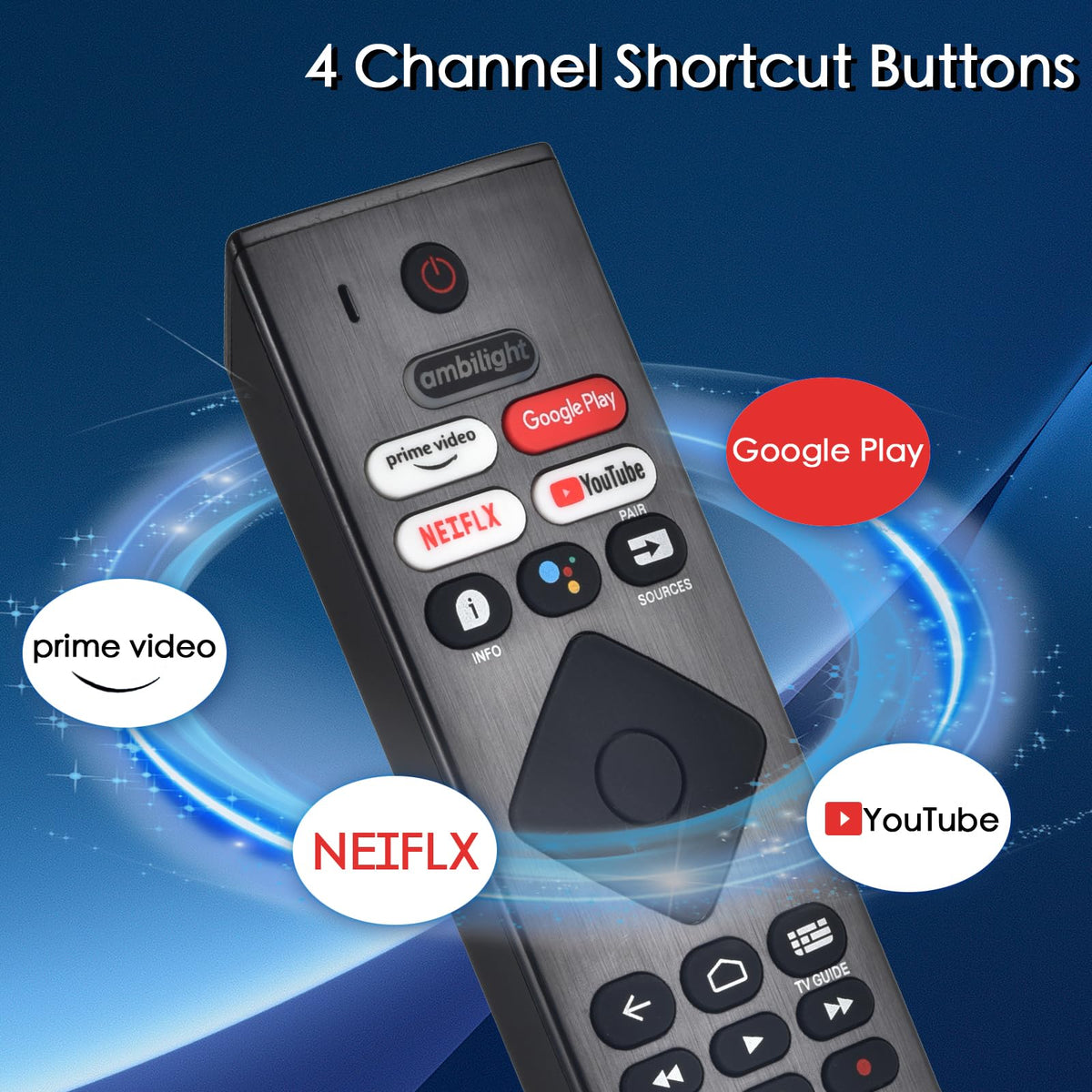 Replacement for Hisense Smart Google TV Voice Remote Control