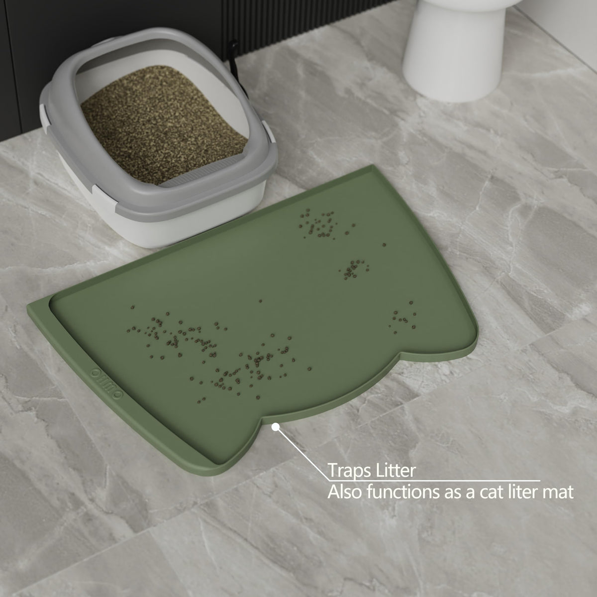 OHMO Silicone Cat Food Mat for Food&Water Bowls, 46x25cm, Honey