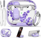 for AirPods Pro 2nd/1st Case (2023-2019)-Purple Bell Flower