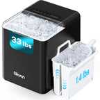 Silonn Ice Maker Countertop, 9 Cubes Ready in 6 Mins, 26lbs in 24Hrs, Self-Cleaning Ice Machine with Ice Scoop and Basket, 2 Sizes of Bullet Ice for Home Kitchen Office Bar Party