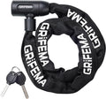GRIFEMA GA1201-12 Bike Locks High Security with 2 Keys, Bike Chain Lock Heavy Duty, 120cm Bicycle/Cycling Locks for Bike Cycle, Moto, Door, Gate Fence, Black/White
