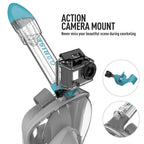 G2RISE SN01 Full Face Snorkel Mask with Detachable Camera Mount, Anti-Fog and Foldable Design, Advanced Breathing System for a Safe Adults/Kids Snorkeling Experience