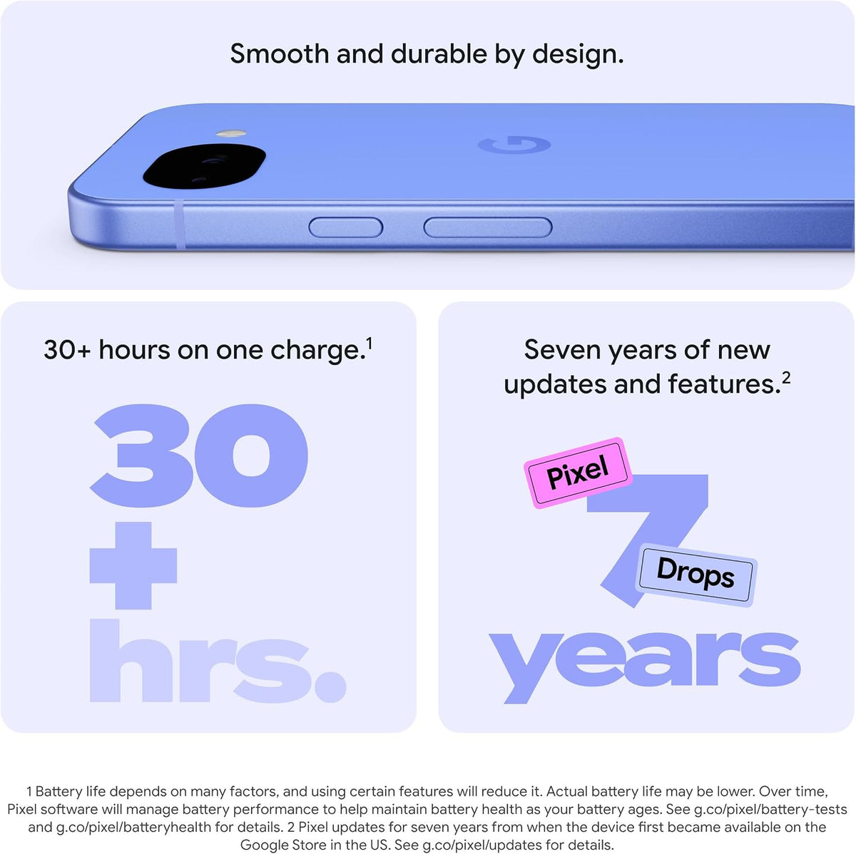 Google Pixel 10a - 7 years of new updates and features, 30+ hours battery, Camera Coach, Gemini Live, Pixel Safe - Obsidian, 128GB