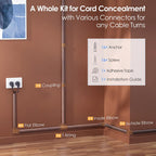 Yecaye TV Cord Hider, 42in Cord Cover Wall Mounted, W1.18in H0.6in, Beige
