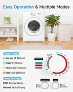 Feelfunn 850W Portable Clothes Dryer with 4 Automatic Drying Modes