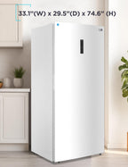 BLACK+DECKER 14 Cu. Ft. Convertible Freezer Refrigerator, Upright Freezer with Glass Shelves, ENERGY STAR rated, Frost Free, BUC1400XB, Black