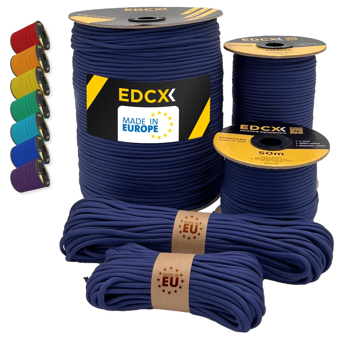 Paracord 550 4mm, 35+ Solid Colors (10m, 15m, 30m, 50m, 100m, 300m)