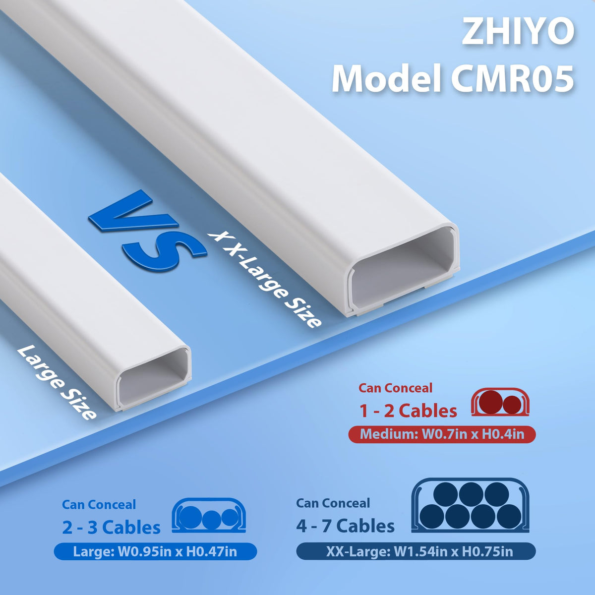 ZhiYo 43" Cord Covers for Wires on Wall, Beige Cord Hider, 0.7" W x 0.4" H