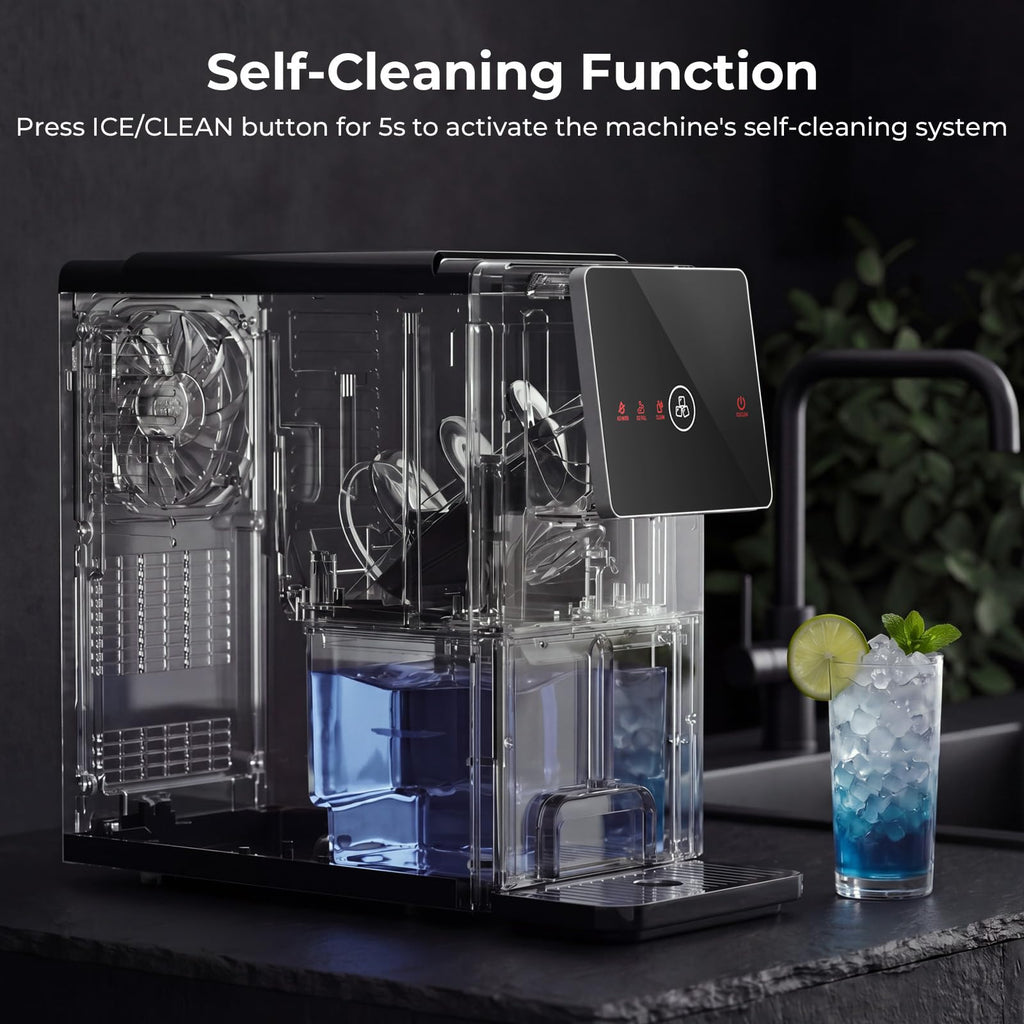 Antarctic Star Nugget Ice Maker Countertop with Self-Dispensing, 33lbs/24H