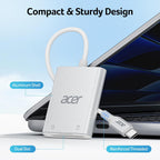Acer USB-C SD Card Reader, High Speed Type-C Micro SD Card Adapter, USBC External Memory Card Reader SDXC, Micro SDXC Card, Compatible with MacBook Pro/Air, Acer Laptop, iPhone 16, Camera -Silver