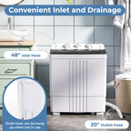 Giantex Portable Washing Machine, 20lbs Capacity, 12lbs Washer and 8lbs Spinner, Compact for Apartment RV, Gray & White, GX20313-PE