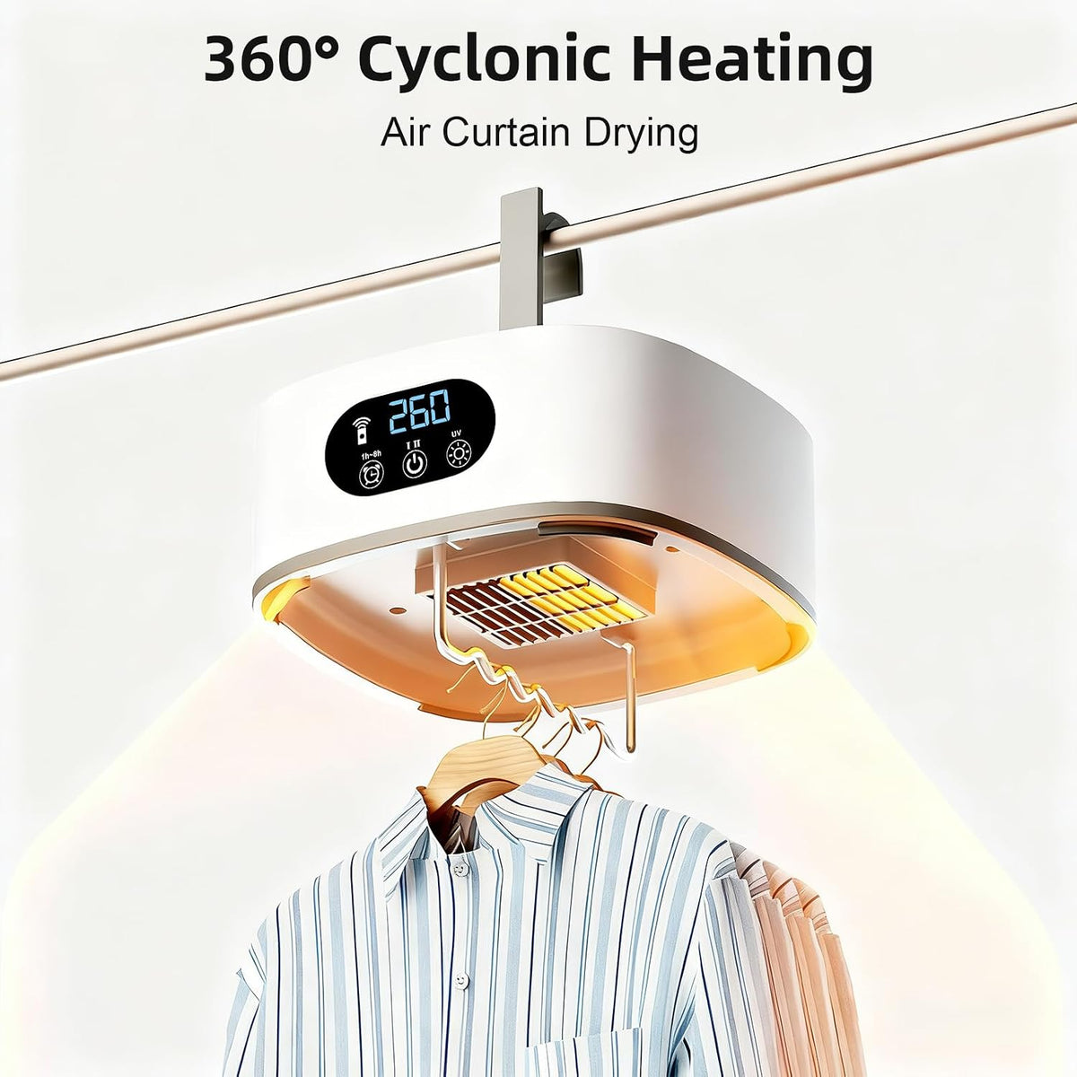 Portable Clothes Dryer, Compact & Foldable Electric Drying Machine for Home, Travel & RV, with Remote Control and Carry Bag