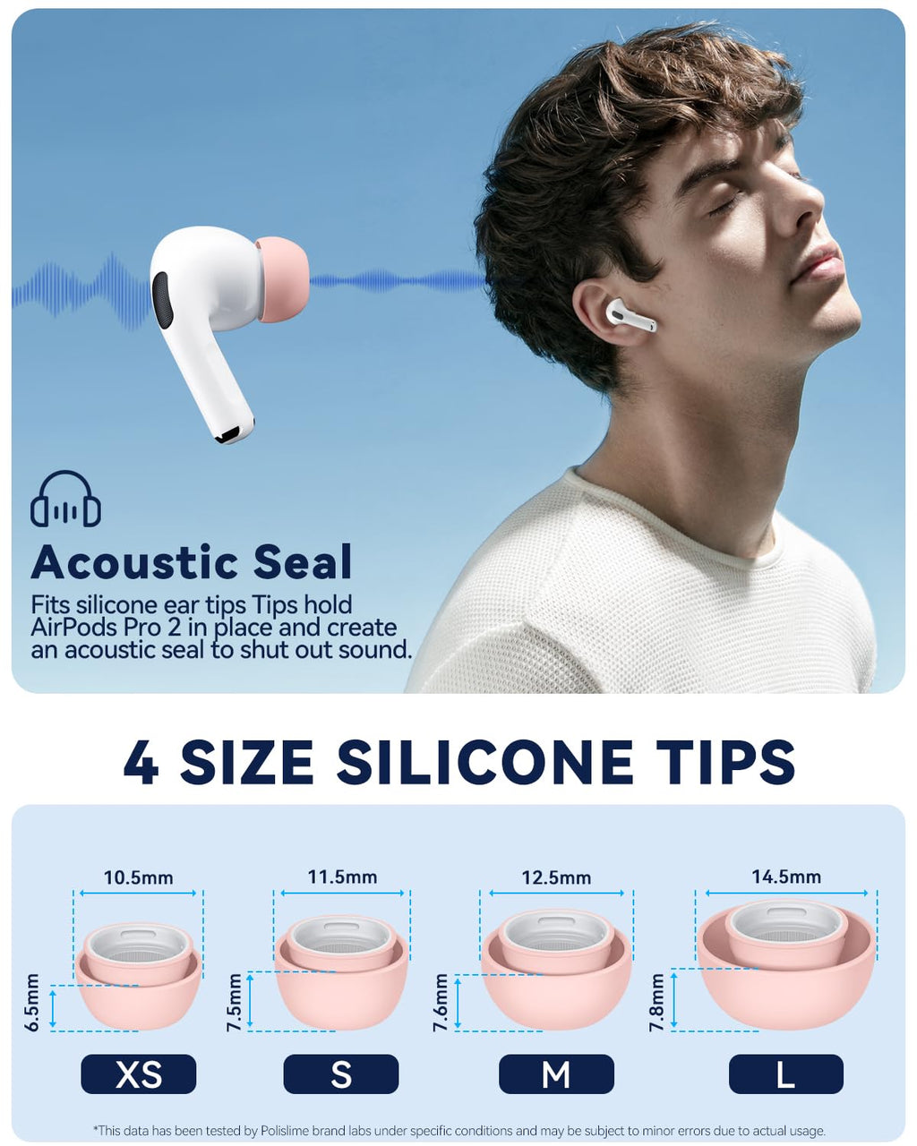 5 Pairs Replacement Ear Tips for AirPods Pro 3 (White)