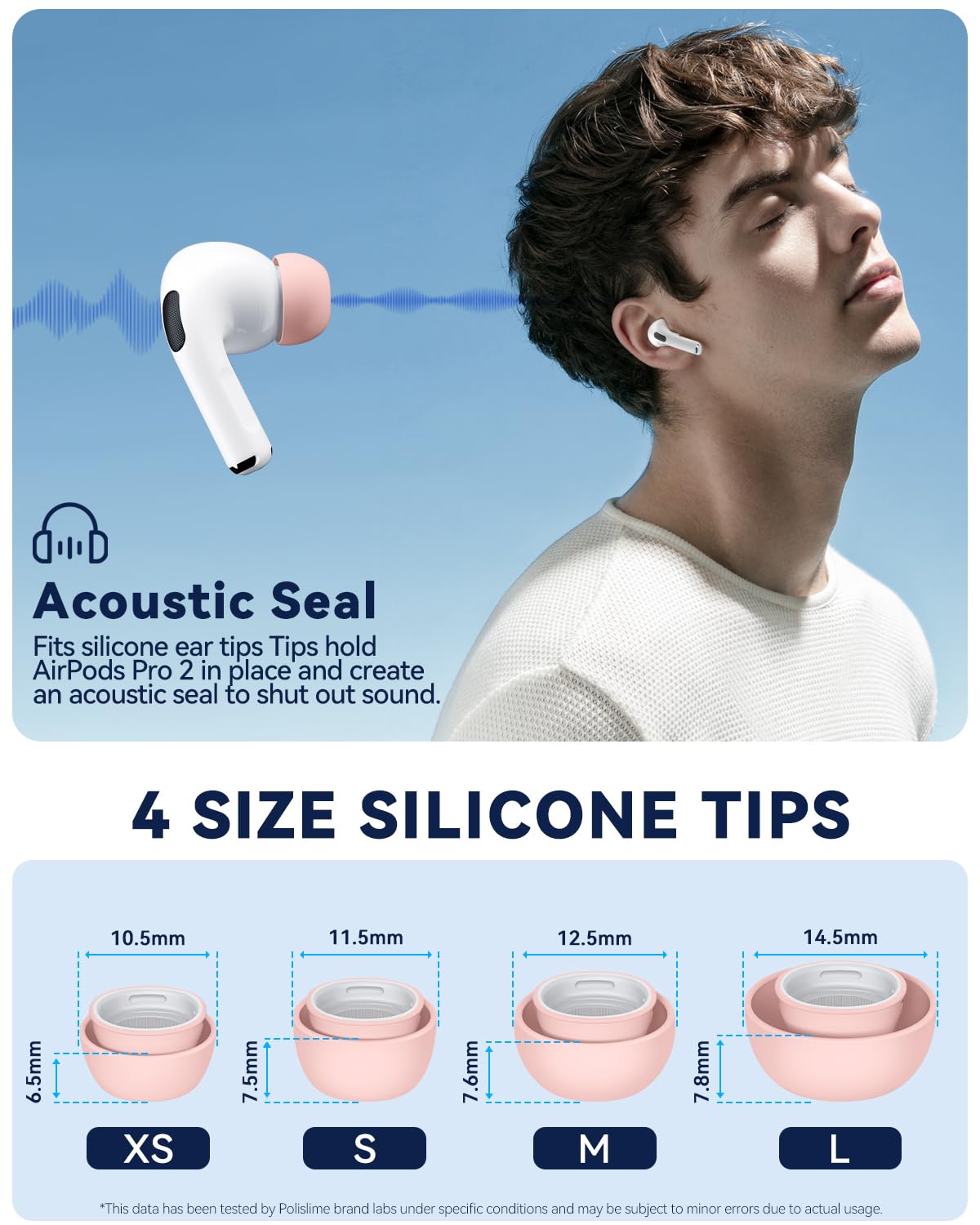 5 Pairs Replacement Ear Tips for AirPods Pro 3 (White)