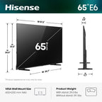 Hisense 55" Class E6SR Series Hi-QLED 4K UHD Smart Roku TV (55E6SR, 2026 Model) - Dolby Vision, Game Mode Plus, VRR, ALLM, DTS Virtual:X, Apple AirPlay, Compatible with Alexa and Google Assistant