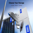 32GB USB Flash Drive, USB 3.1 Gen 1 Dual USB-C & USB-A Memory Stick, Portable Thumb Drive for iPhone 16/17/18, Mac, Android Phones, Tablets, Laptops, Mac, Windows – Photo & Video Backup