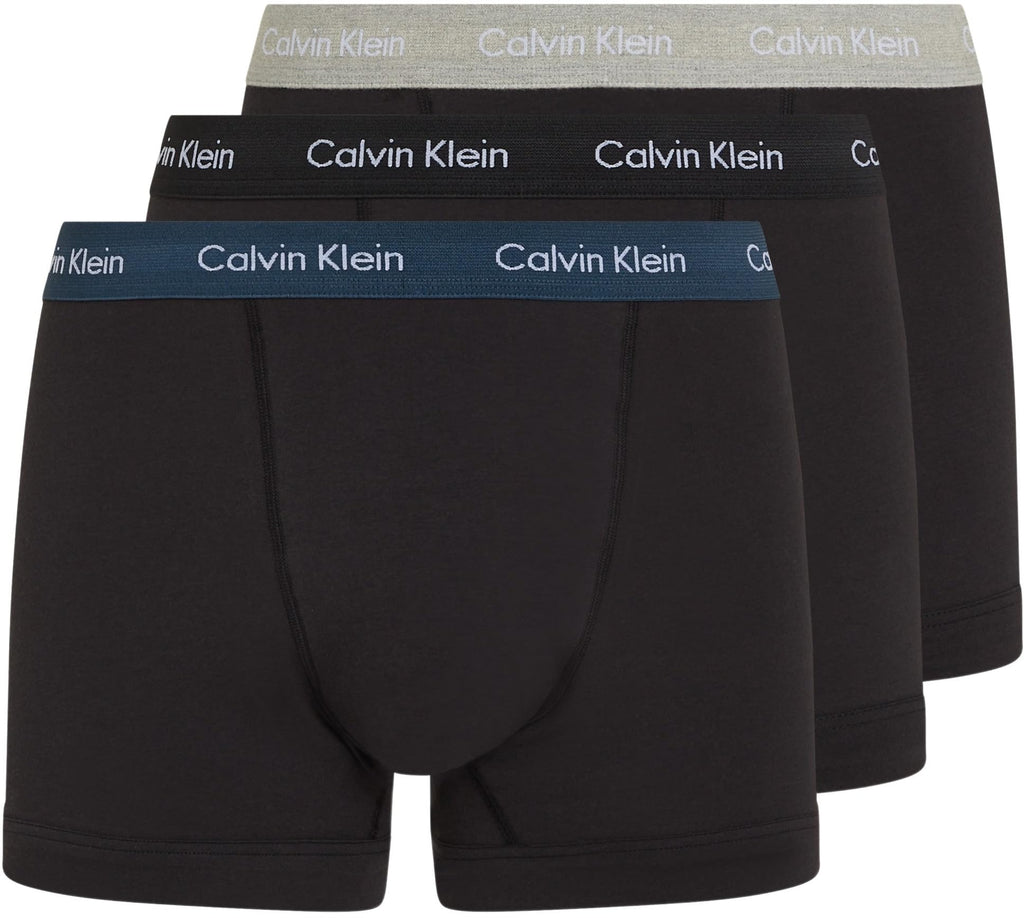 Calvin Klein Men’s 3 Pack Trunks with Logo Waistband