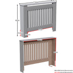 Vida Designs Chelsea Radiator Cover White - Medium - Modern Vertical Slat Design For Optimal Heat Circulation - H82xW111xD19cm - Painted MDF Cabinet Ideal For Living Room & Hallway