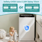 Auertech 18 lbs Portable Washing Machine, Fully Automatic Portable Washer with LED Display, 7 Wash Cycles, 4 Water Levels, Top Load Washing Machine for Apartment, RV, Dorm, Home