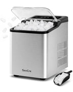 Ice Makers Countertop, 26.5Lbs/24H Ice Machine with 2 Sizes Bullet Ice, 9 Ice Cubes Release in 6 Mins, Self-Cleaning Portable Ice Maker with Ice Scoop and Basket for Home Kitchen Office Bar RV
