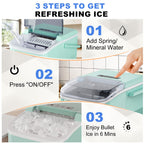 NEWBULIG Ice Makers Countertop with Handle, Portable Ice Machine