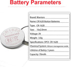 Warriors 5X CR1620 Batteries, 3V Lithium Coin Batteries