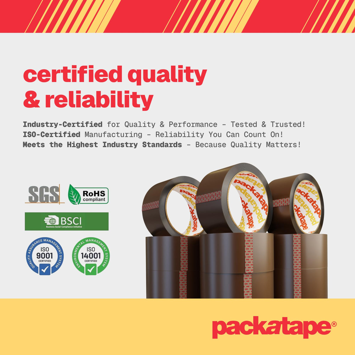 Packatape - 3 Rolls Per Pack 48MM x 66M Brown Packaging Tape for Parcels and Boxes. This 3 rolls pack of Heavy Duty Brown Packing Tape Provides a Strong, Secure and Sticky Seal for your Boxes