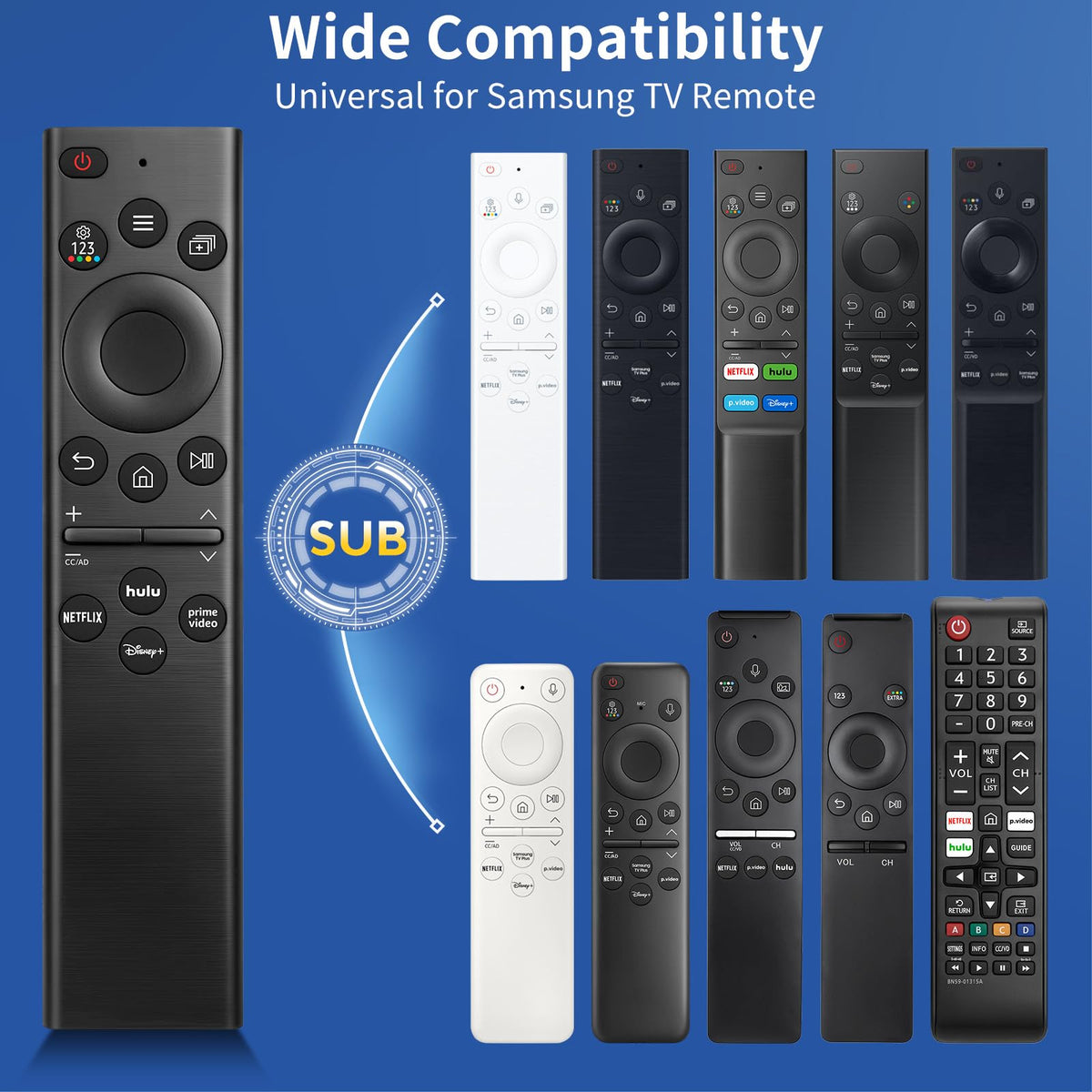 Universal Remote Replacement XRT260 for All VIZIO Smart TV Smartcast 4K P-Series V-Series D-Series M-Series XRT136 XRT140, with Buttons for Netflix Disney Prime Video Hulu (No Voice Function)