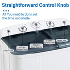 Erivess Portable Twin Tub 19lbs Washing Machine with Drying Rack and 10 Hangers, 12lbs Washer Mini Compact Laundry Machine with 7lbs Spinner, 1500rpm Semi-automatic Washer Combo for Dorm&Apartment