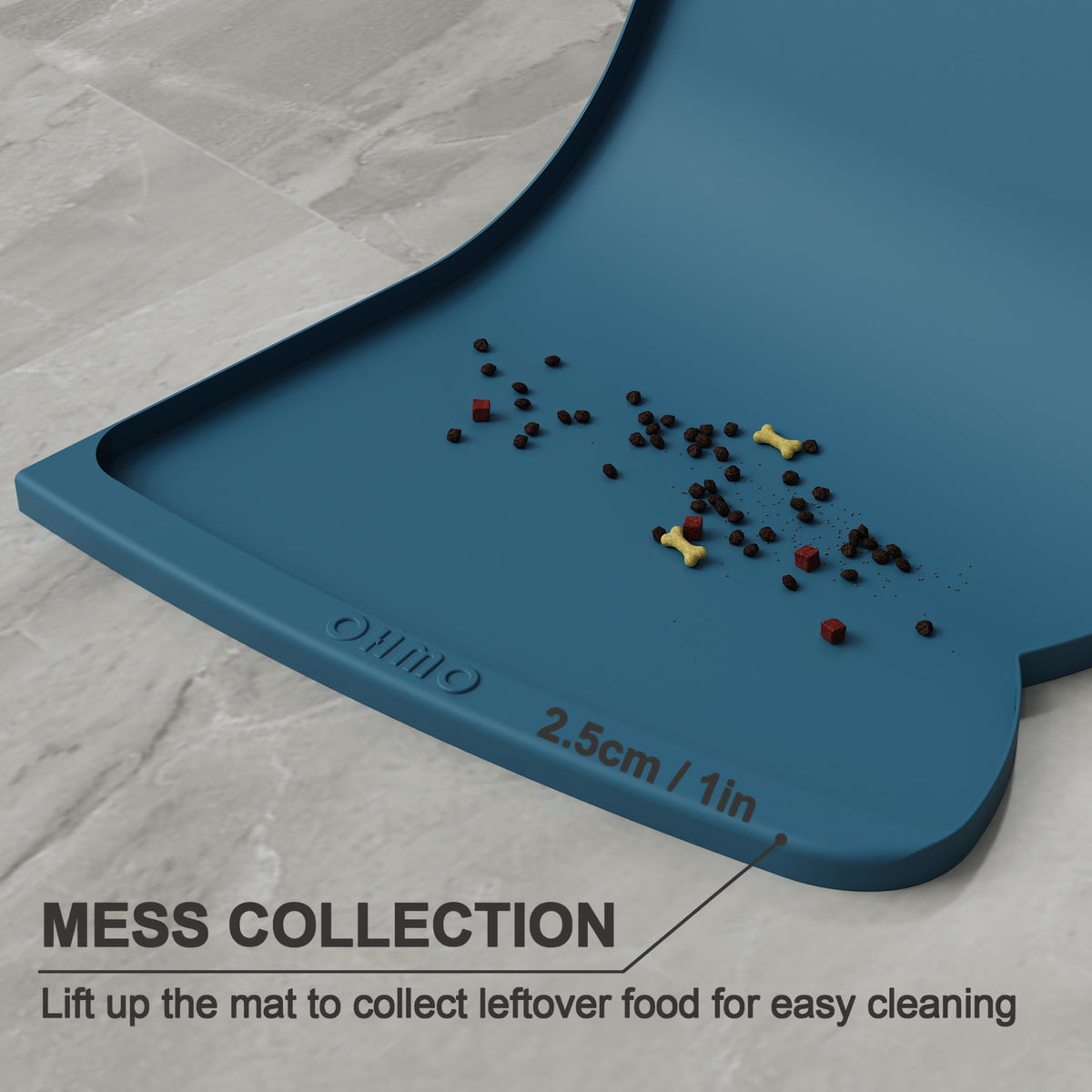 OHMO Silicone Cat Food Mat for Food&Water Bowls, 46x25cm, Honey