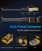 ARISKEEN Cat 8 Ethernet Cable 8M, Cat8 Braided Flat High-Speed Gigabit Rj45 STP Shielded Internet Network Lan Patch Cable Cord for Modem Router Computer TV PC