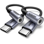 UGREEN 2 Pack USB C to 3.5mm Audio Adapter Type C to Aux 24bit/96kHz, Grey