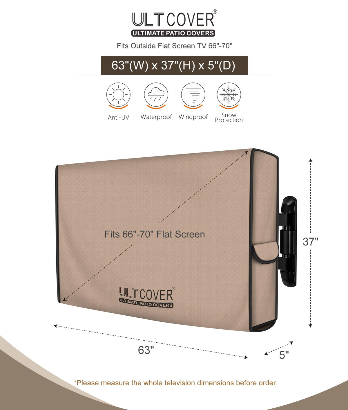 ULTCOVER Waterproof Outdoor TV Cover 55-59 inch, Black