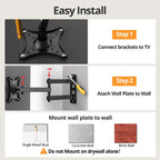 IWORBOARD 24 32 40 42 inch Fixed TV Monitor Wall Mount for 14-42 inch LED LCD Screen,Low Profile Small RV TV Mount, Easy Slim Flat Wall Bracket, Max VESA 200x200mm, 66lbs, Single Stud