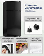 Manastin 4.5cf Mini Fridge for Dorm/Office Quiet 2-Door Adjustable