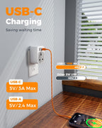 TESSAN UK to US Plug Adaptor 2 Pack, Type B USA Travel Adapter with USB C