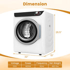 Auertech 3.6 CU. FT Clothes Dryer, Large Capacity Laundry Dryer with 12 Drying Modes & Stainless Steel Tub, Dryer Machine, Electric Dryer with LED Control for Busy Family Home, White