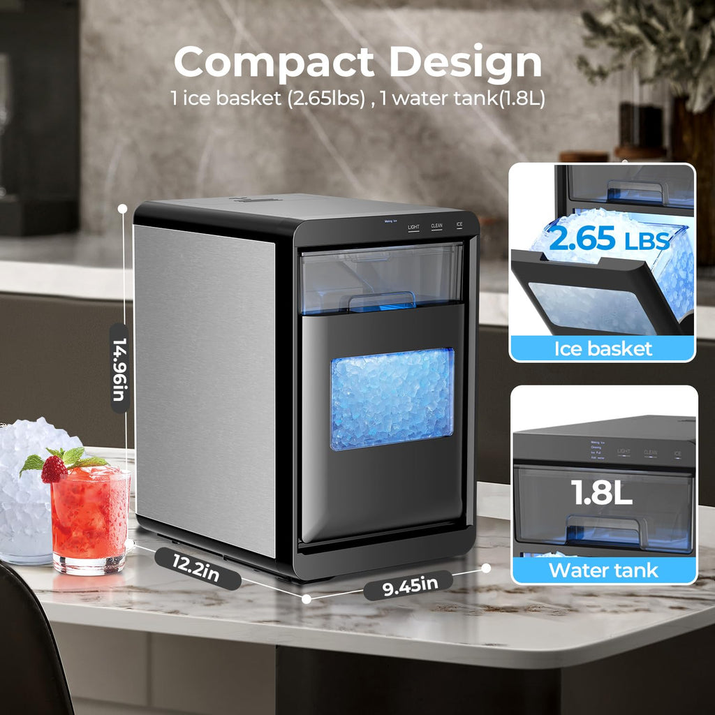 Antarctic Star Countertop Ice Maker Machine, 26Lbs/Day Fastest 6‑Min Ice