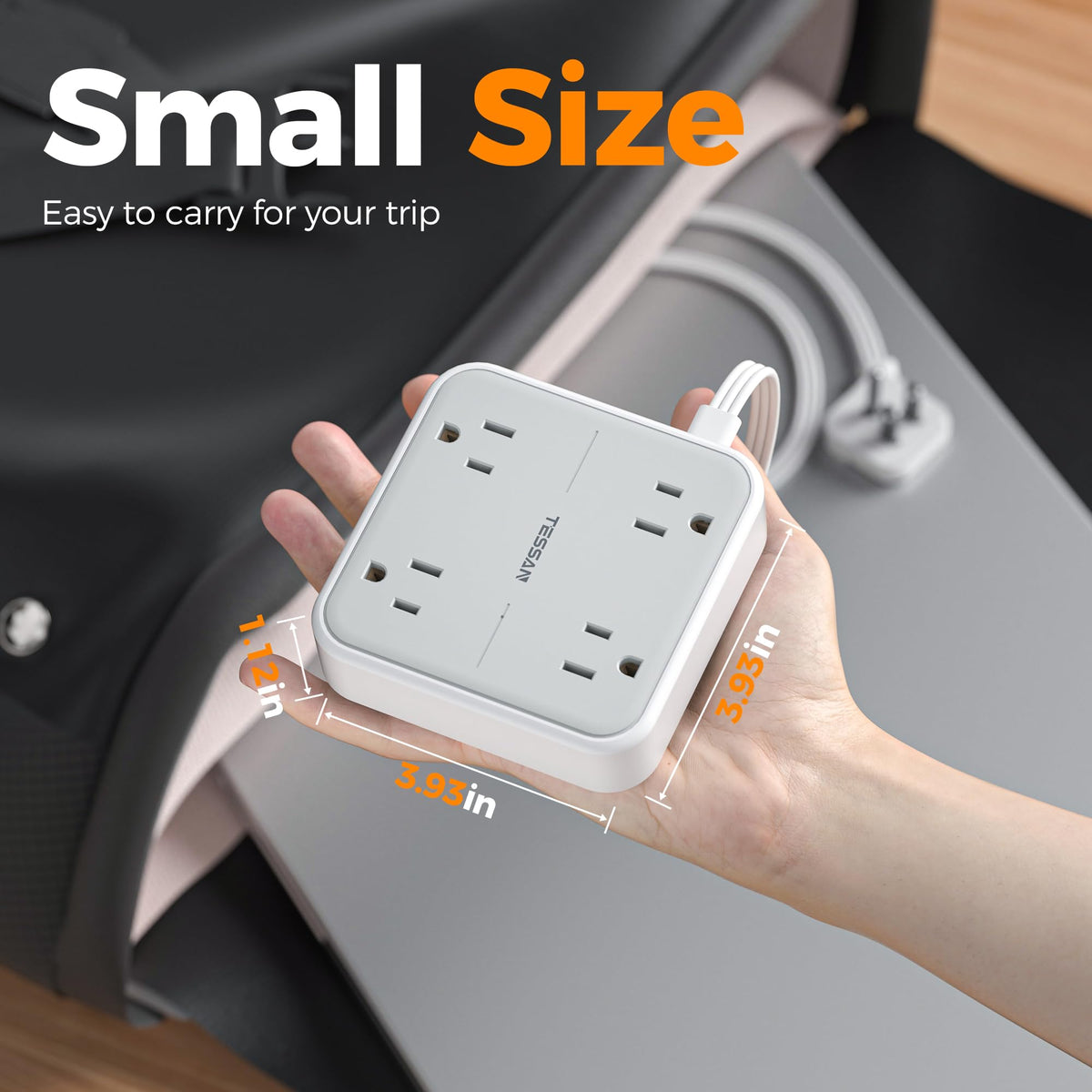 TESSAN PD 20W Surge Protector Extension Cord 5Ft, Flat Plug Power Strip