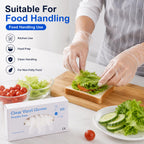 1ABOVE 100 Clear Vinyl Disposable Gloves Small, Powder-Free Latex-Free Ambidextrous Gloves for Food Handling Except Fatty Foods, Cleaning, Hairdressing, Beauty & Everyday Tasks